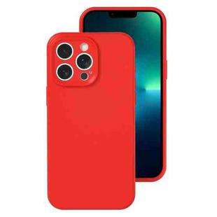 For iPhone 13 Pro Max Precise Hole Liquid Silicone Jelly Color Full Coverage Phone Case(The Chinese Red)