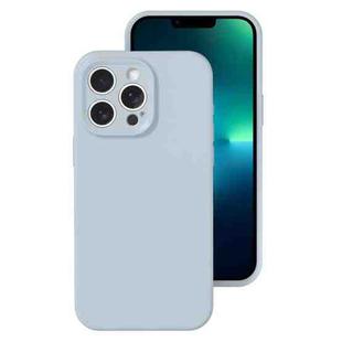 For iPhone 13 Pro Max Precise Hole Liquid Silicone Jelly Color Full Coverage Phone Case(Haze Blue)