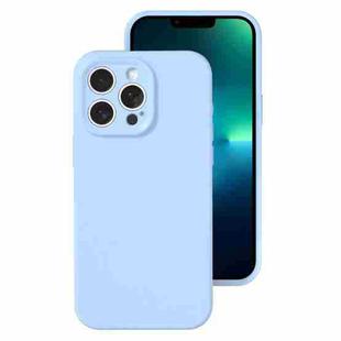 For iPhone 13 Pro Max Precise Hole Liquid Silicone Jelly Color Full Coverage Phone Case(Sky Blue)