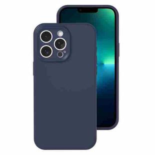 For iPhone 13 Pro Max Precise Hole Liquid Silicone Jelly Color Full Coverage Phone Case(Midnight Blue)