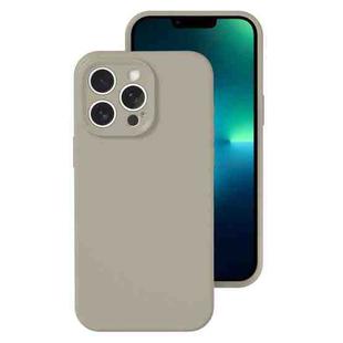 For iPhone 13 Pro Precise Hole Liquid Silicone Jelly Color Full Coverage Phone Case(Rock Gray)