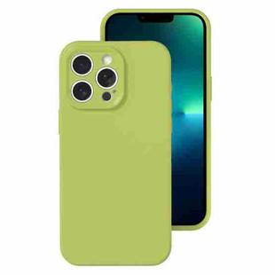 For iPhone 13 Pro Precise Hole Liquid Silicone Jelly Color Full Coverage Phone Case(Willow Green)