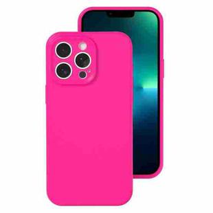 For iPhone 13 Pro Precise Hole Liquid Silicone Jelly Color Full Coverage Phone Case(Brilliant Pink)