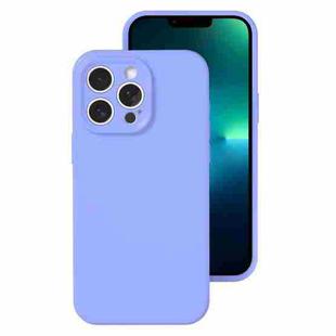 For iPhone 13 Pro Precise Hole Liquid Silicone Jelly Color Full Coverage Phone Case(Light Purple)