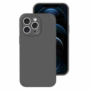 For iPhone 12 Pro Max Precise Hole Liquid Silicone Jelly Color Full Coverage Phone Case(Carbon Gray)