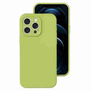 For iPhone 12 Pro Max Precise Hole Liquid Silicone Jelly Color Full Coverage Phone Case(Willow Green)