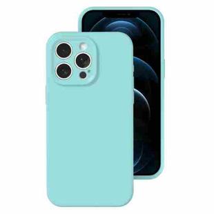 For iPhone 12 Pro Max Precise Hole Liquid Silicone Jelly Color Full Coverage Phone Case(Glacier Blue)