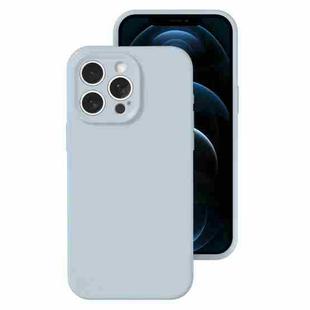 For iPhone 12 Pro Max Precise Hole Liquid Silicone Jelly Color Full Coverage Phone Case(Haze Blue)