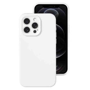 For iPhone 12 Pro Precise Hole Liquid Silicone Jelly Color Full Coverage Phone Case(White)