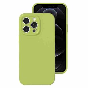 For iPhone 12 Pro Precise Hole Liquid Silicone Jelly Color Full Coverage Phone Case(Willow Green)