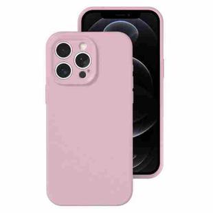 For iPhone 12 Pro Precise Hole Liquid Silicone Jelly Color Full Coverage Phone Case(Sand Pink)