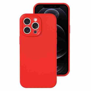 For iPhone 12 Pro Precise Hole Liquid Silicone Jelly Color Full Coverage Phone Case(The Chinese Red)