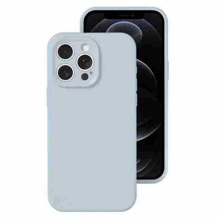 For iPhone 12 Pro Precise Hole Liquid Silicone Jelly Color Full Coverage Phone Case(Haze Blue)