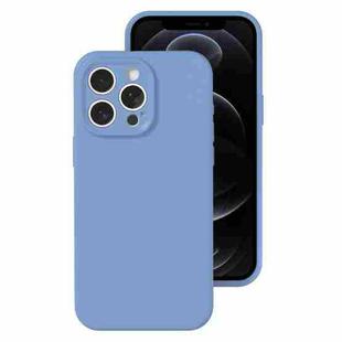 For iPhone 12 Pro Precise Hole Liquid Silicone Jelly Color Full Coverage Phone Case(Thin Fog Blue)