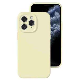 For iPhone 11 Pro Max Precise Hole Liquid Silicone Jelly Color Full Coverage Phone Case(Milk Yellow)