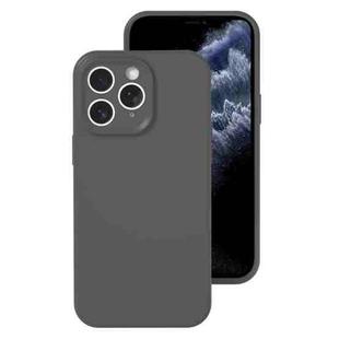 For iPhone 11 Pro Max Precise Hole Liquid Silicone Jelly Color Full Coverage Phone Case(Carbon Gray)