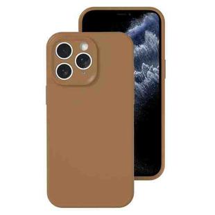 For iPhone 11 Pro Max Precise Hole Liquid Silicone Jelly Color Full Coverage Phone Case(Khaki)