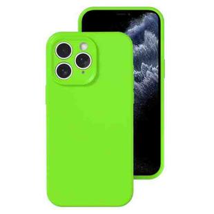 For iPhone 11 Pro Max Precise Hole Liquid Silicone Jelly Color Full Coverage Phone Case(Fluorescent Green)