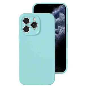 For iPhone 11 Pro Max Precise Hole Liquid Silicone Jelly Color Full Coverage Phone Case(Glacier Blue)