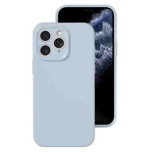 For iPhone 11 Pro Max Precise Hole Liquid Silicone Jelly Color Full Coverage Phone Case(Haze Blue)