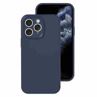 For iPhone 11 Pro Max Precise Hole Liquid Silicone Jelly Color Full Coverage Phone Case(Midnight Blue)