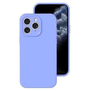 For iPhone 11 Pro Max Precise Hole Liquid Silicone Jelly Color Full Coverage Phone Case(Light Purple)
