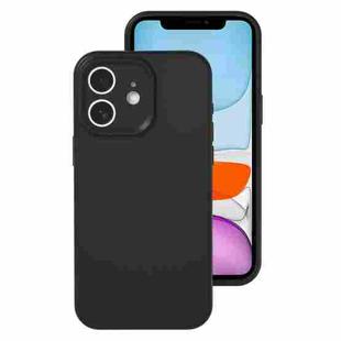 For iPhone 11 Precise Hole Liquid Silicone Jelly Color Full Coverage Phone Case(Black)