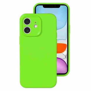 For iPhone 11 Precise Hole Liquid Silicone Jelly Color Full Coverage Phone Case(Fluorescent Green)