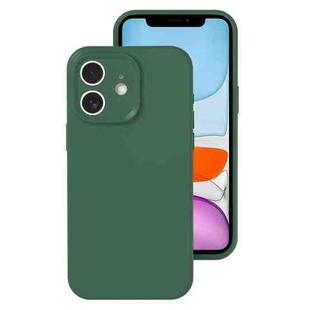 For iPhone 11 Precise Hole Liquid Silicone Jelly Color Full Coverage Phone Case(Moss Green)