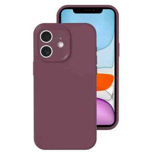 For iPhone 11 Precise Hole Liquid Silicone Jelly Color Full Coverage Phone Case(Plum Colored)