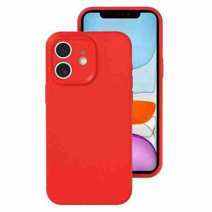 For iPhone 11 Precise Hole Liquid Silicone Jelly Color Full Coverage Phone Case(The Chinese Red)