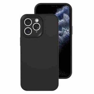 For iPhone 11 Pro Precise Hole Liquid Silicone Jelly Color Full Coverage Phone Case(Black)