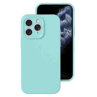 For iPhone 11 Pro Precise Hole Liquid Silicone Jelly Color Full Coverage Phone Case(Glacier Blue)