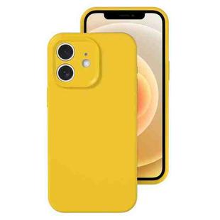 For iPhone 12 Precise Hole Liquid Silicone Jelly Color Full Coverage Phone Case(Sunflower Color)