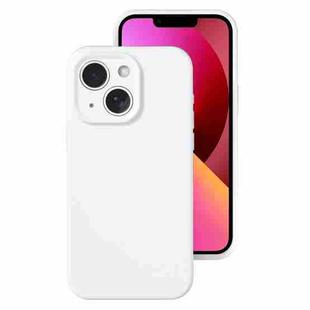 For iPhone 13 Precise Hole Liquid Silicone Jelly Color Full Coverage Phone Case(White)