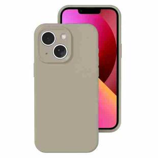 For iPhone 13 Precise Hole Liquid Silicone Jelly Color Full Coverage Phone Case(Rock Gray)