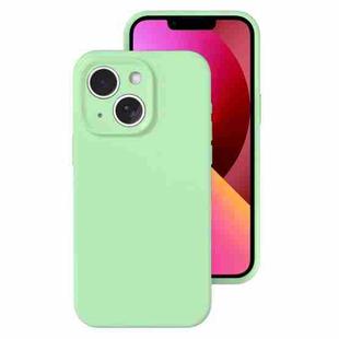 For iPhone 13 Precise Hole Liquid Silicone Jelly Color Full Coverage Phone Case(Mint Green)