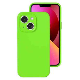 For iPhone 13 Precise Hole Liquid Silicone Jelly Color Full Coverage Phone Case(Fluorescent Green)