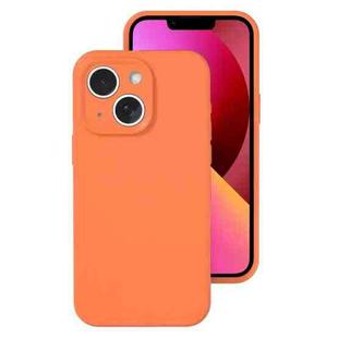 For iPhone 13 Precise Hole Liquid Silicone Jelly Color Full Coverage Phone Case(Sugar Orange Color)