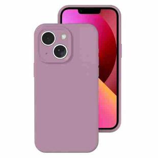 For iPhone 13 Precise Hole Liquid Silicone Jelly Color Full Coverage Phone Case(Blackcurrant Color)