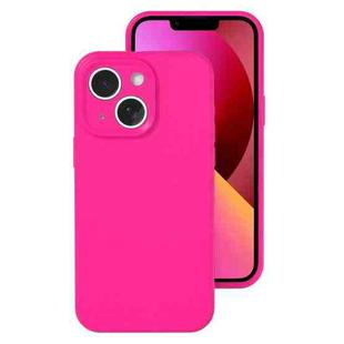 For iPhone 13 Precise Hole Liquid Silicone Jelly Color Full Coverage Phone Case(Brilliant Pink)