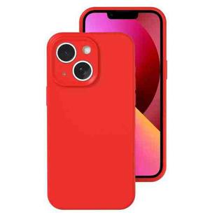 For iPhone 13 Precise Hole Liquid Silicone Jelly Color Full Coverage Phone Case(The Chinese Red)