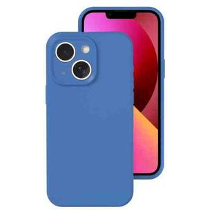 For iPhone 13 Precise Hole Liquid Silicone Jelly Color Full Coverage Phone Case(Navy Blue)