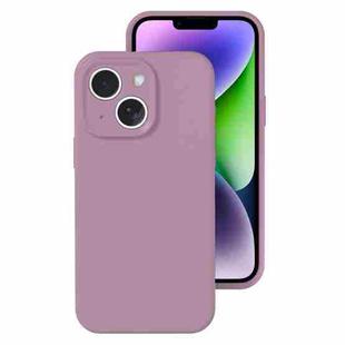 For iPhone 14 Precise Hole Liquid Silicone Jelly Color Full Coverage Phone Case(Blackcurrant Color)