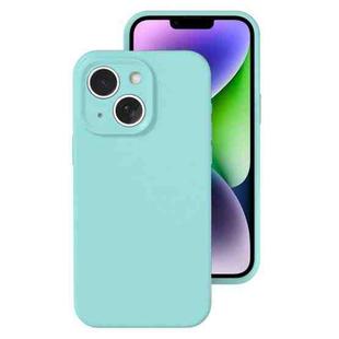 For iPhone 14 Precise Hole Liquid Silicone Jelly Color Full Coverage Phone Case(Glacier Blue)