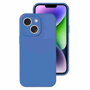 For iPhone 14 Precise Hole Liquid Silicone Jelly Color Full Coverage Phone Case(Navy Blue)