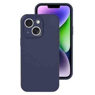 For iPhone 14 Precise Hole Liquid Silicone Jelly Color Full Coverage Phone Case(Midnight Blue)