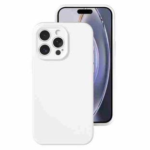 For iPhone 16 Pro Max Precise Hole Liquid Silicone Jelly Color Full Coverage Phone Case(White)