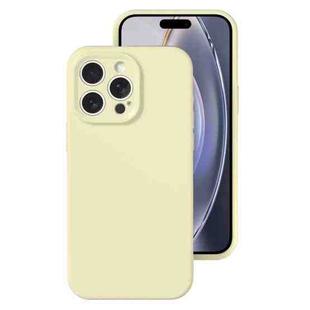 For iPhone 16 Pro Max Precise Hole Liquid Silicone Jelly Color Full Coverage Phone Case(Milk Yellow)