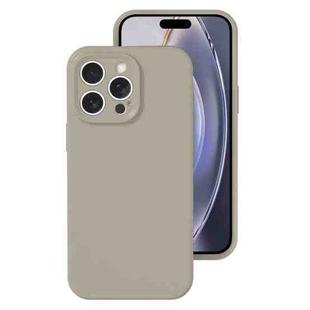 For iPhone 16 Pro Max Precise Hole Liquid Silicone Jelly Color Full Coverage Phone Case(Rock Gray)